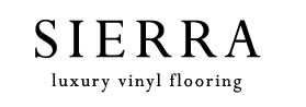 Text image displaying "SIERRA" in large letters with "luxury vinyl flooring" in smaller letters beneath it.